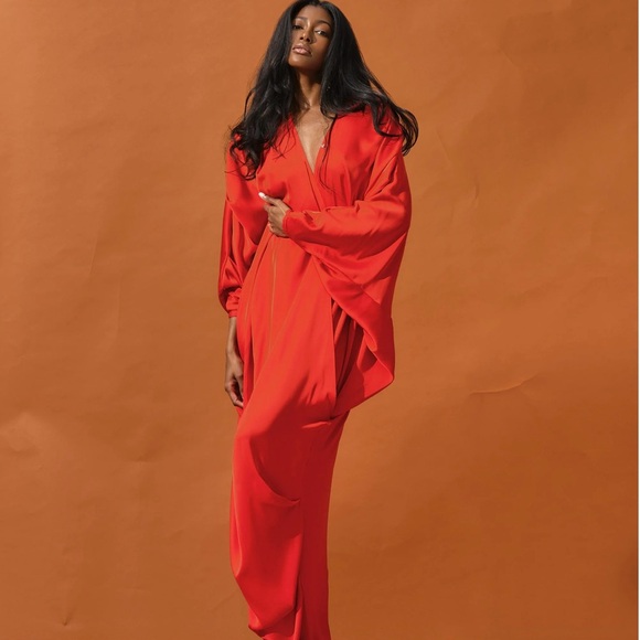 Tibara kaftan dress🥰🥰the color says saffron ((coral)) - Picture 4 of 7